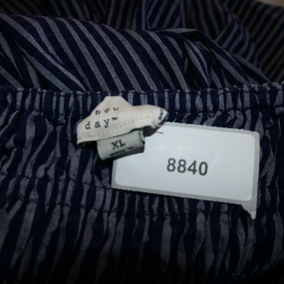 A New Day Maxi Dress Womens XL Stripe Smocked Adjustable Straps Pockets - Picture 10 of 11